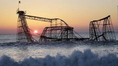 Abandoned Roller Coaster In The Ocean