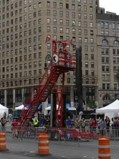 Summer Streets Zip Line in front of the Court House. Brooklyn Bride, August 2nd 2014