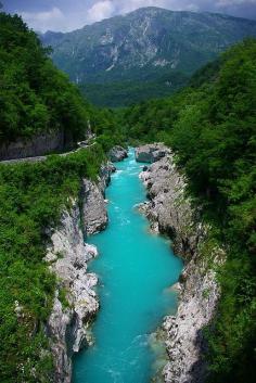 The Soca river in Slovenia, where the river god scene in Narnia: Prince Caspian was filmed.