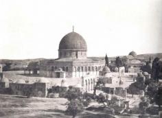 Dome of the Rock - قبة الصخرة : General view looking south in 1854. al-