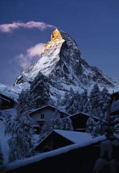 Matterhorn at Sunrise,  village of Zermatt, Switzerland