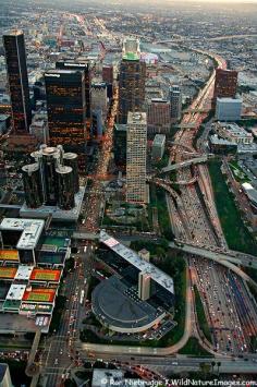 Aerial view of Downtown Los Angeles, United States. #California