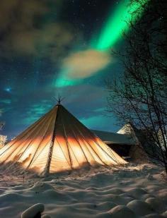 Camping under Northern lights, Norway ~~ This looks like a pretty awesome adventure. Who's in??? #PinUpLive