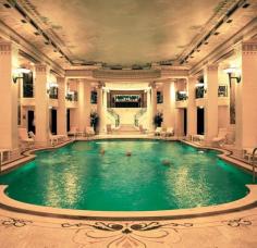THE RITZ HOTEL, PARIS. THE SWIMMING POOL.  ~  Historic note: US Ambassador to France, Pamela Harriman, had a heart attack and died in the pool while swimming.