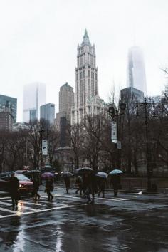Rain, New York City, United States.