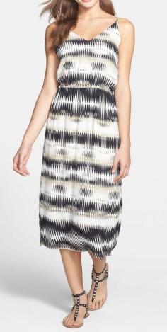 Vince Camuto Linear Echoes Print Midi Dress