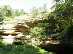 Natural Bridge State Park, Wisconsin - -  a short hike led to the natural bridge. and that's about all there is at this small non amenity park. Wouldn't make a trip just to see it but it's close to devils lake park for an excursion.