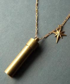 Brass North Star & Capsule Necklace