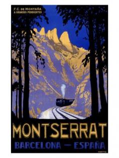 Vintage Travel Poster - Spain - Montserrat