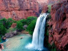 I’m sure you’ve seen the amazing pictures of turquoise waterfalls in the Grand Canyon and thought it may have been photoshopped. But I can assure you these waterfalls do exist and they are just as amazing as you see in the pictures. The waterfalls lie within the Havasupai Indian Reservation and you do need a permit for hiking and camping there. From the trailhead it’s an 8 mile hike into the small village of Supai and... Discovered by Jdomb's Travels at Havasu Falls, Coconino County, Arizona