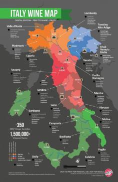 A great look at Italy's wine regions from Wine Folly - Full article: winefolly.com/...