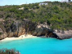 Little Bay on Anguilla. This little beach can be reached by difficult rope ladder or boat. Worth the effort.