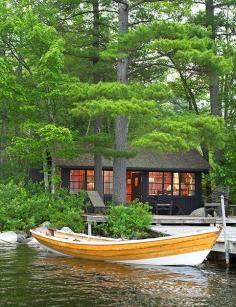 The 35 homey wood-paneled cottages of Migis Lodge are nestled amid 125 pine-forested acres on the shores of southern Maine’s Sebago Lake