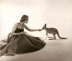 1952 Philippe Halsman , Kangaroo with Loretta North (Miss Australia)