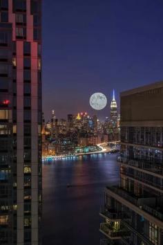 Super Moon over Manhattan