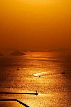 Sunset in Seto Inland Sea, Kagawa, Japan