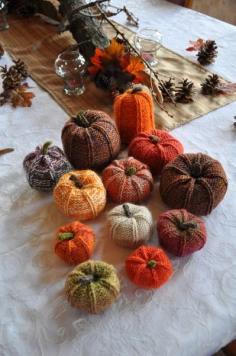 DIY Knit Pumpkins #DIYdecor