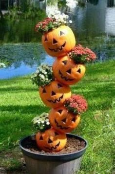 Pumpkin heads - #pumpkin #planter #pumpkin ideas