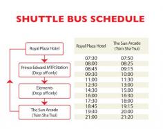 shuttle bus from Royal Plaza to the Sun Arcade (which is down near the ferry terminal