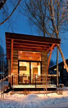 These are eco-friendly digs, with cabins constructed from recycled Wyoming snow fence.