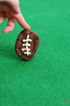 week 2 tailgating ideas - Football Brownie Cookies #tailgatingfood