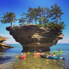 Turnip Rock, Huron County, Michigan - Turnip rock - Port Austin, MI. Unfortunately it's on private property so you have to kayak to get there but there are rentals in town and its a nice trip.