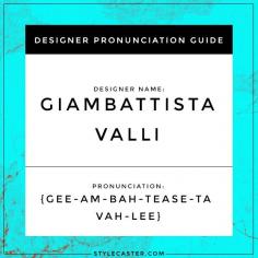 how to pronounce designer names