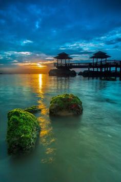 Sunset over Pulau Ubin Island, Singapore