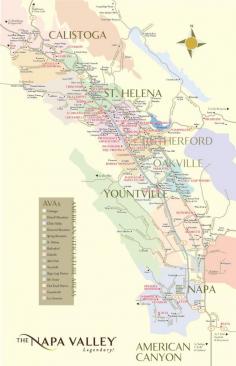 [Map] "Napa Valley Winery, California (USA)" by Visitnapavalley.com