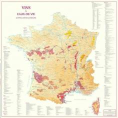 [Carte] "Vins et Eaux de vie d'Appellation d'Origine (France)" Image Copyright: Editions Benoit France on Omnimap.com