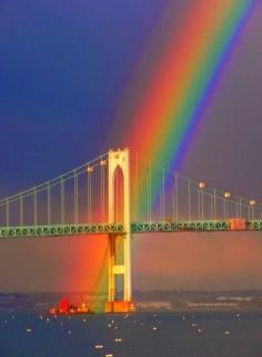 Rainbow over a Bridge - Rhode Island