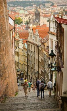 The Old Castle Stairs in Prague, Czech Republic by Anguskirk