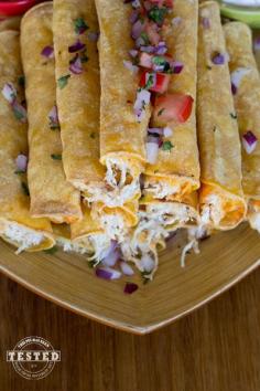 Cream cheese Chicken Taquitos finger food #tailgating #snack