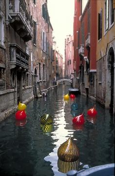 Chihuly Glass bobbers in Venice, Italy