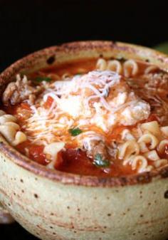 This Lasagna Soup is a great combination. Fall is a great time to make a nice hot bowl of soup.#soup #fall