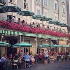 Cafe Tomaselli, Salzburg, Austria — by Fen. The pretty 300-year-old café!