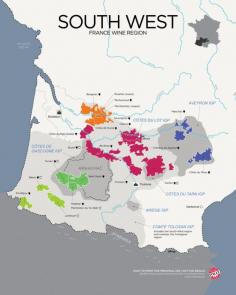 [Maps] "Wines of South West France" Feb-2014 by Winefolly.com - Bergerac, Montbazillac, Côtes du Lot, Côtes du Tarn, Armagnac
