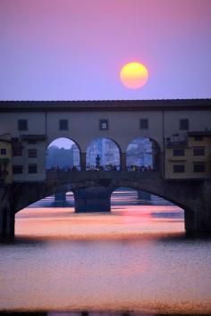 Sunset, Pontr Vecchio, Florence, Italy
