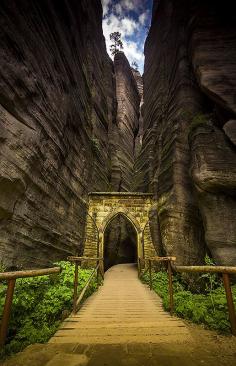 Awesome gate in Teplickie Skaly in Czech Republic