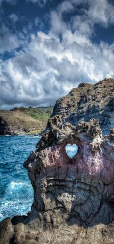 Heart Shaped Rock --a shaped rock cut by the ocean in Maui, Hawaii, USA by IPBrian