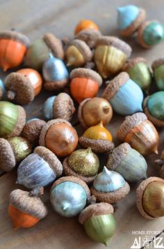 DIY - How to Paint Acorns -#fall #project #acorns