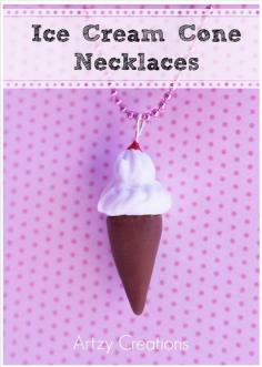 DIY ice cream necklaces jewelry fun to do kids crafts