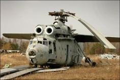 Abandoned radioactive rescue helicopter.  In the wake of Chernobyl.