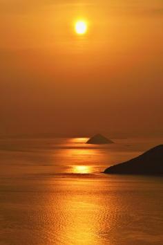 Sunset in Seto Inland Sea, Kagawa, Japan