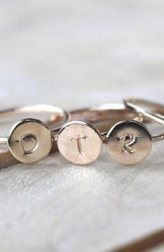 Bridesmaids Jewelry / Initial Rings