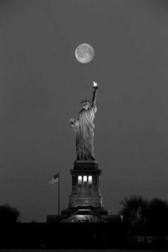 Lady Liberty under the Moon