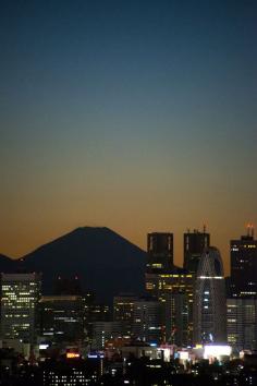 Shinju-ku Tokyo with Mount Fuji, Japan