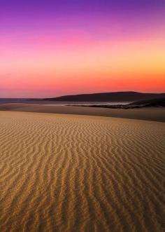 Colourful sunset, Samurai beach to One mile beach pano, Anna Bay,New South Wales, Australia