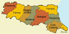 [Map] "9 provinces of #Emilia–Romagna Wine region (Italy)" by Wineweb.com. Most famous wine of Emilia is surely the Lambrusco.  9 Wine provinces of Emilia-Romagna are: Bologna, Ferrara, Forli-Cesena , Modena, Parma, Piacenza, Ravenna and Reggio-Emilia.
