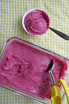 Blueberry-Coconut Ice Cream #blueberryicecream